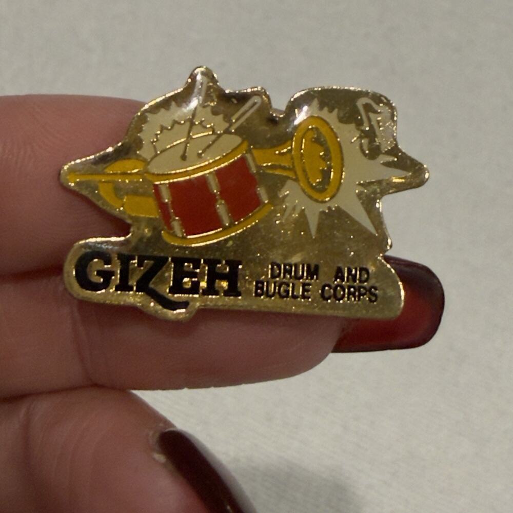 Vintage Gizeh Shriners Drum And Bugle Corps Lapel Pin BC Canada Masonic Shrine
